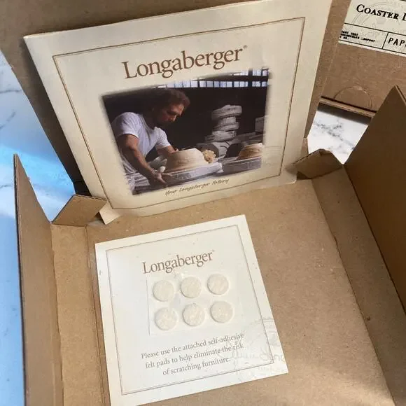 Longaberger Pottery Paprika Coaster / Crock Lid #30222 Made in USA/ Set Of Four - Picture 3 of 7